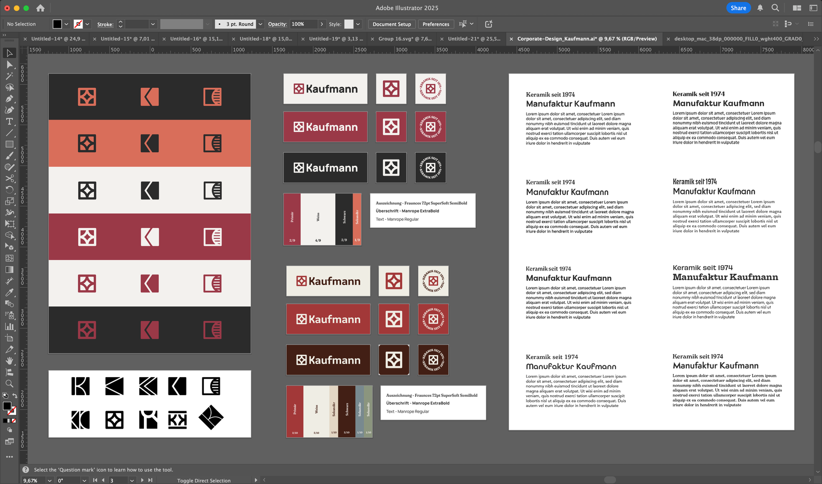 Kaufmann Keramik Entwurfsphase